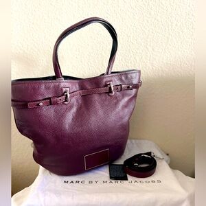 Marc By Marc Jacobs Ligero Flower Purple Leather Large Convertible Tote